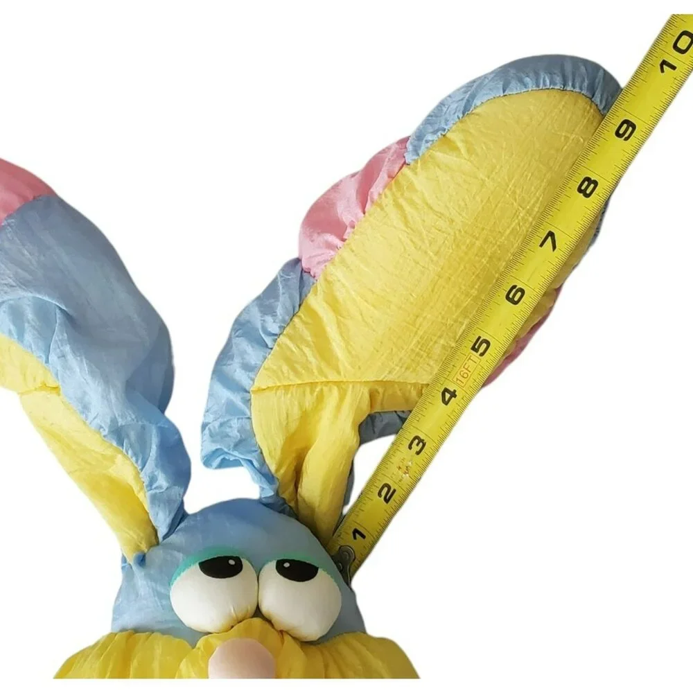 VTG Bunny Soft Dreams Pastel Puffy Parachute Easter Rabbit Nylon Stuffed Animal - Picture 11 of 12